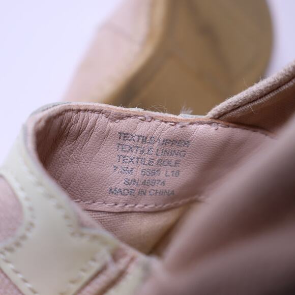 TORY BURCH Poppy Espadrilles Shell Pink Flat Canvas and Leather Women's 7.5M - Picture 7 of 8